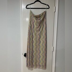 Zara Strapless Multicolor Wave Dress